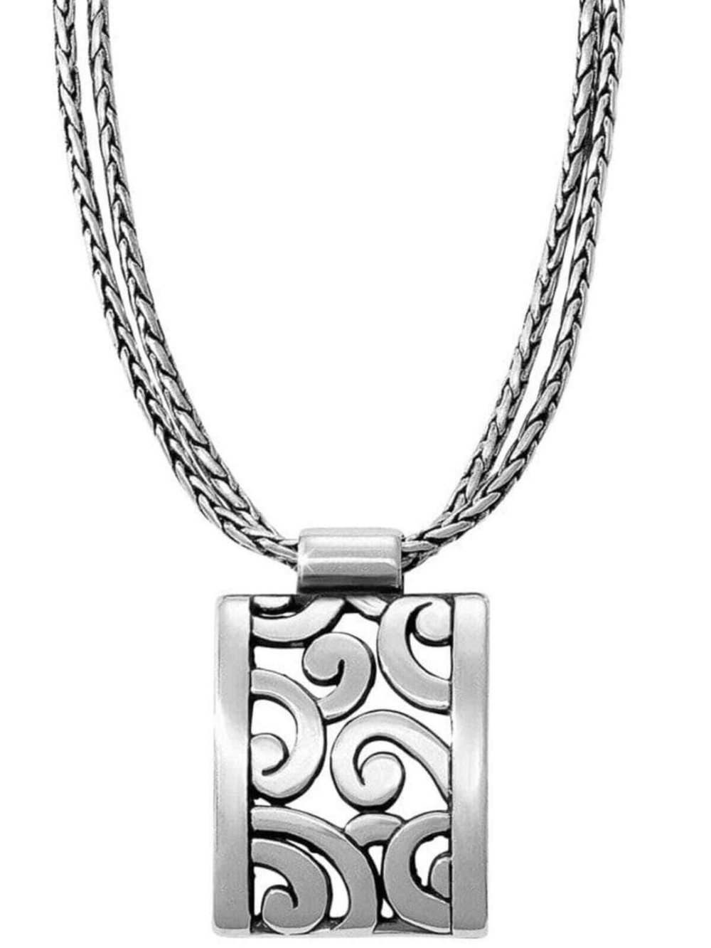 Brighton Deco Lace Pendant Double Chain Necklace